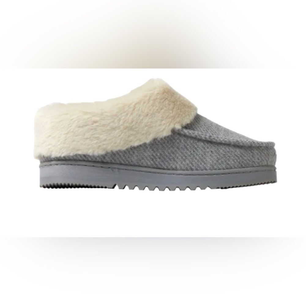 Dearfoams Women's Memory Foam Insole Indoor/Outdoor Slippers Grey